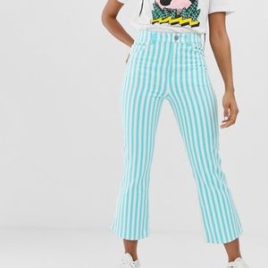 Blue/White Striped Jeans Bootcut